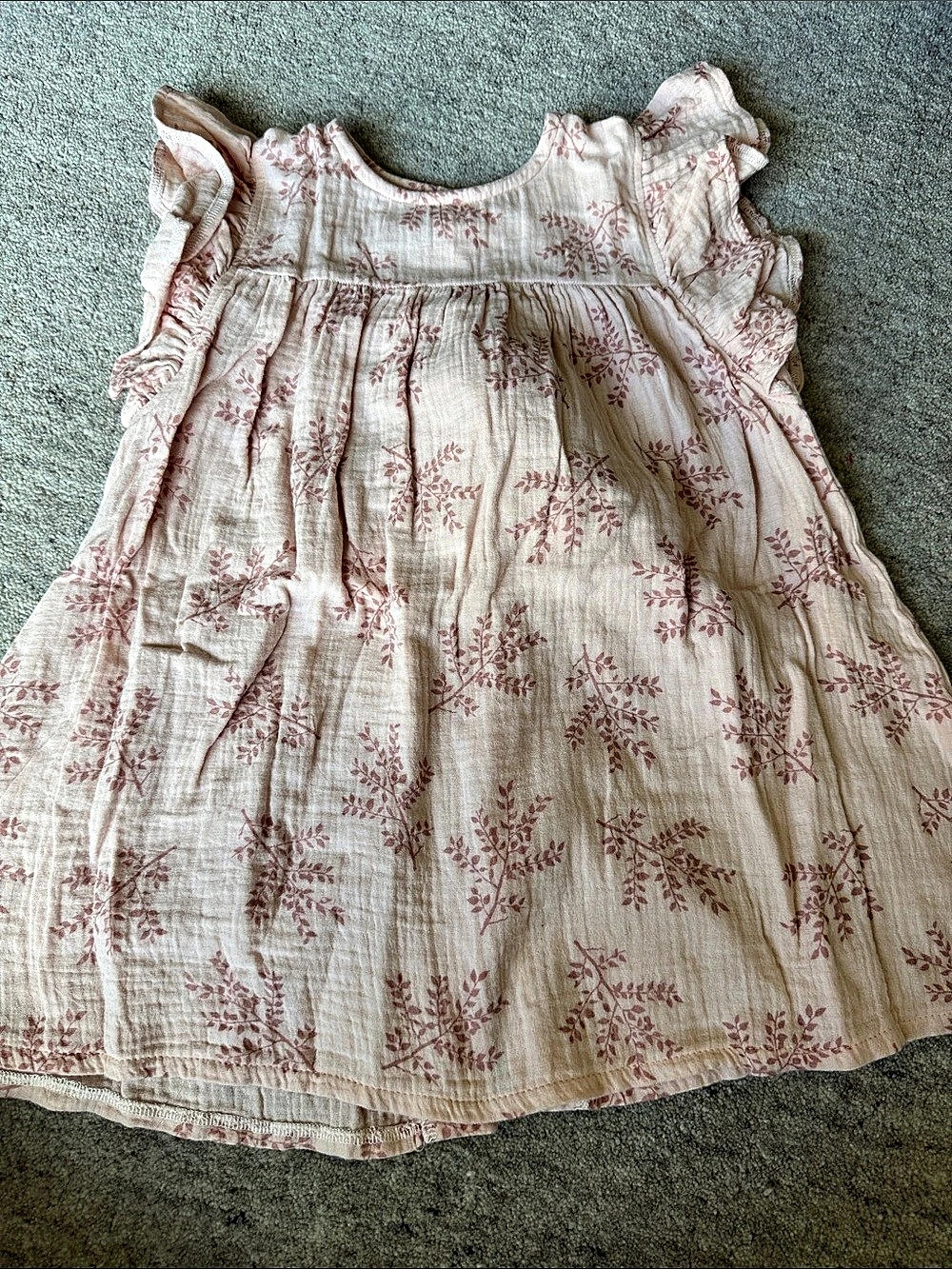 Floral Ruffle Dress in Cream & Pink Like New